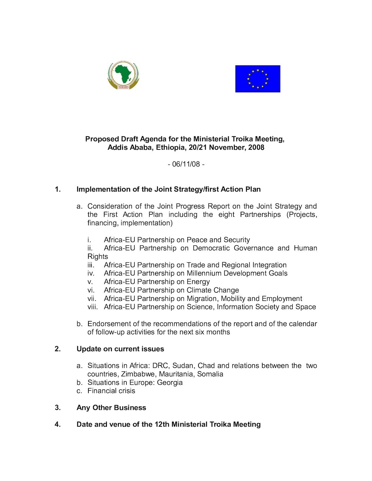 081105 Draft Agenda For Addis Ministerial Troika - Calameo Downloader 2 Calendar Month Endorsement
