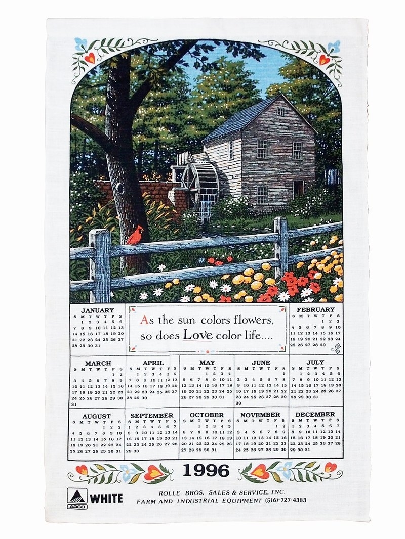 1996 Old American Monthly Calendar Farm House - Designer Pickers Calendar Month June 1996