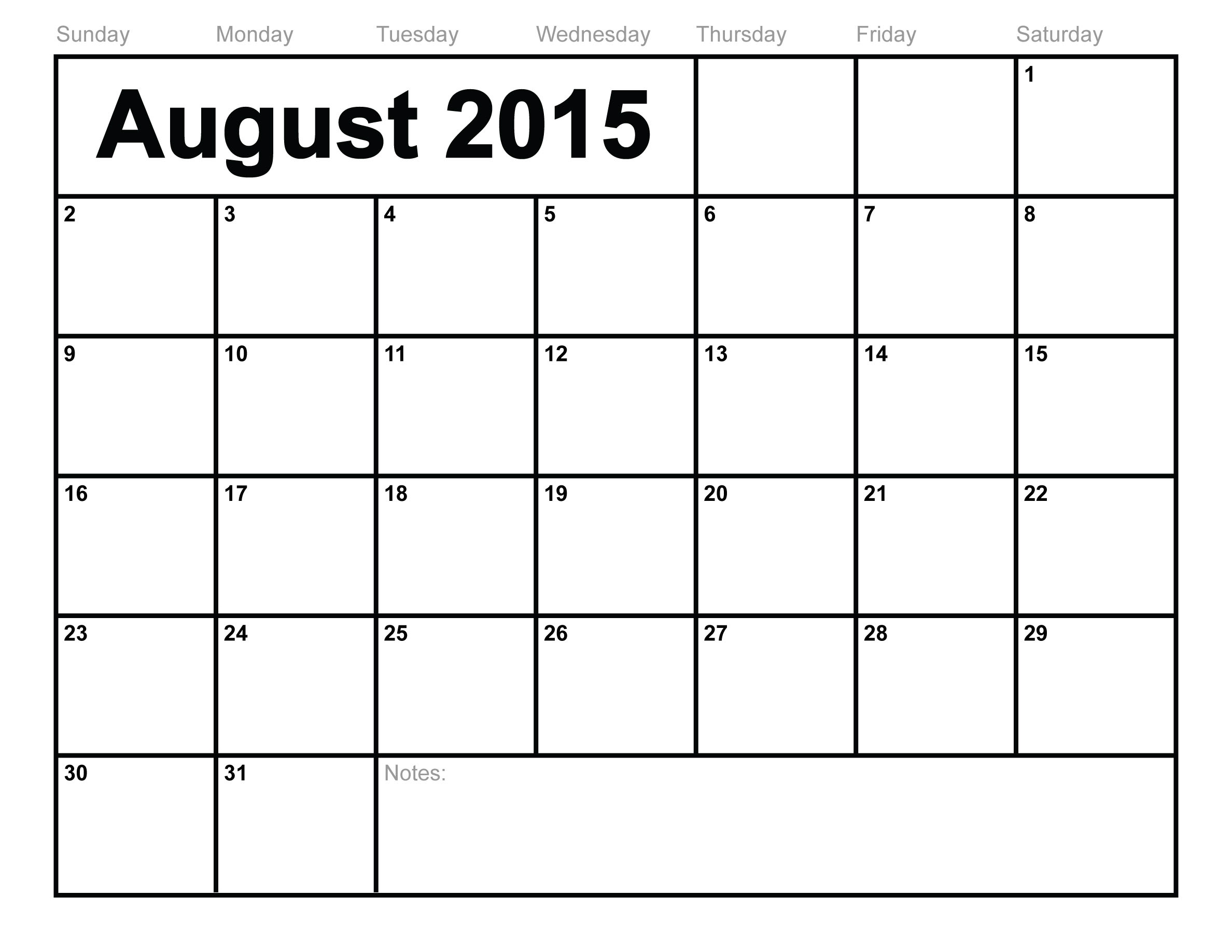 2015 Printable Monthly Calendar | Aaron The Artist Print A Monthly Calendar Free