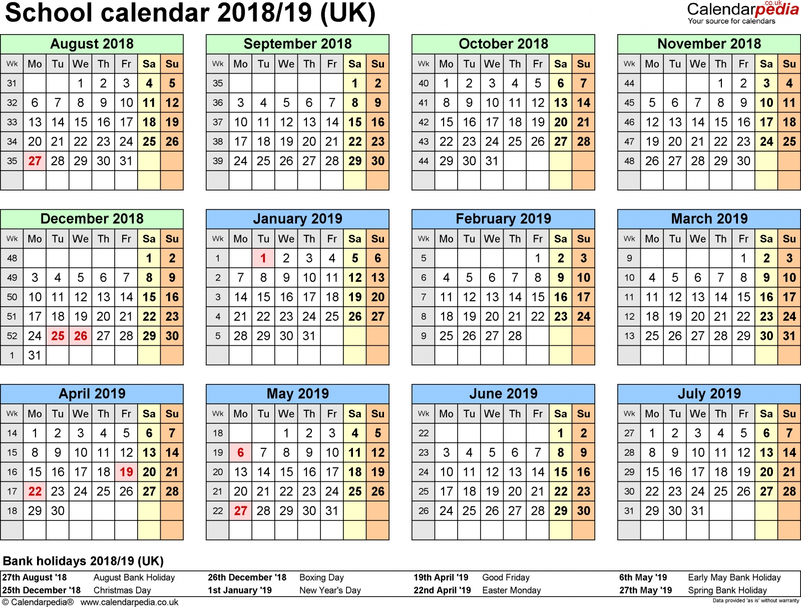2016 Yearly Calendar Template Free 2017 Template2 777 ~ Mychjp 2020 Calendar With Holidays By Vertex42.com
