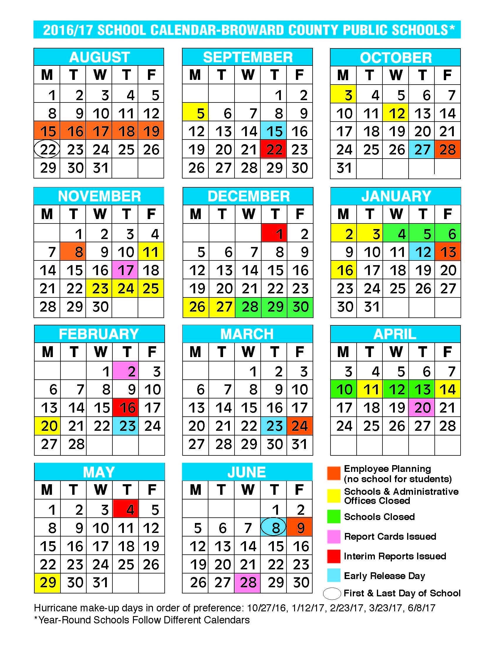2017 2018 School Calendar Broward 2017 2016 School Calendar Broward Broward County School Calendar