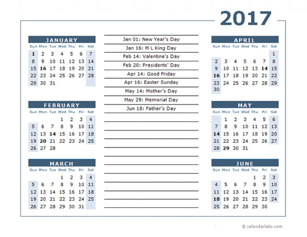 2017 6 Month Calendar Printable 2 | Stln 6 Monthly Calendar Printable