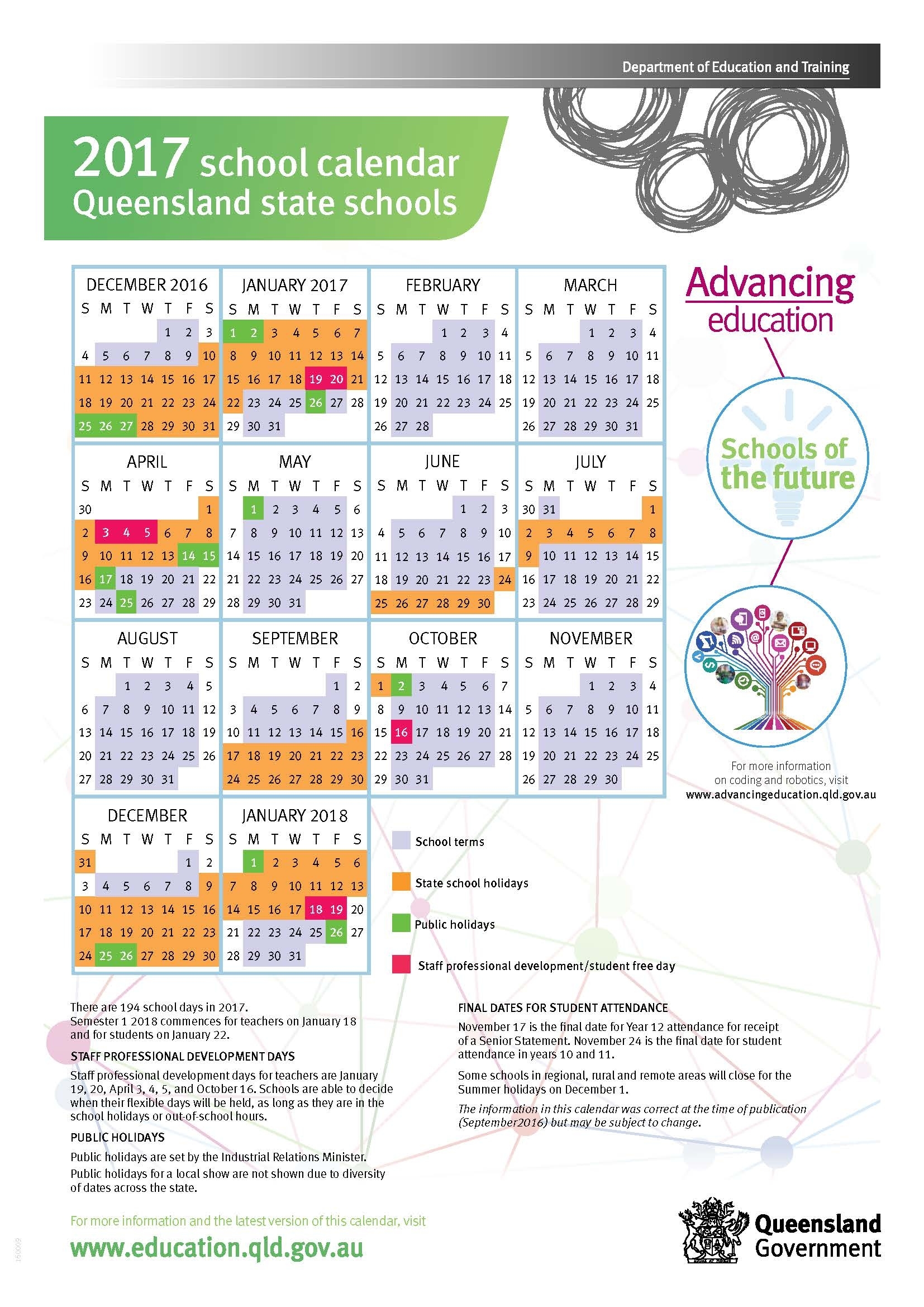2017 Queensland State School Calendar Calendar 2019 Qld School
