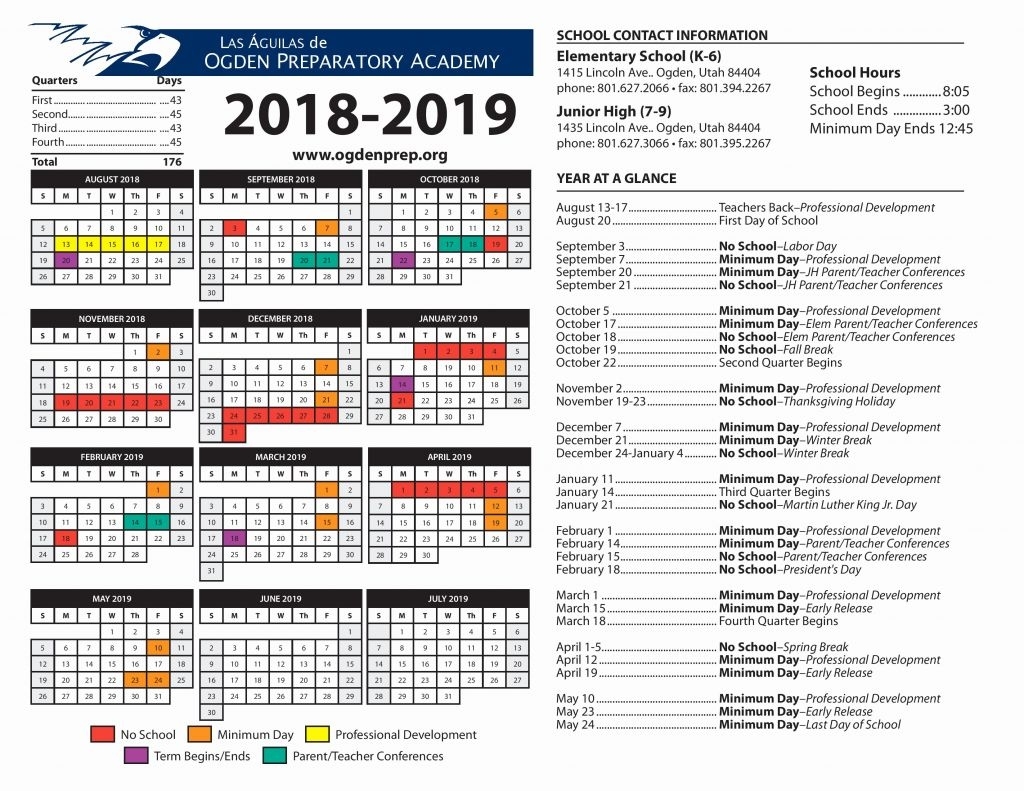 2018 2019 Calendar 2018 2019 Opa School Calendar Ogden Preparatory Exceptional School Calendar East Baton Rouge Parish