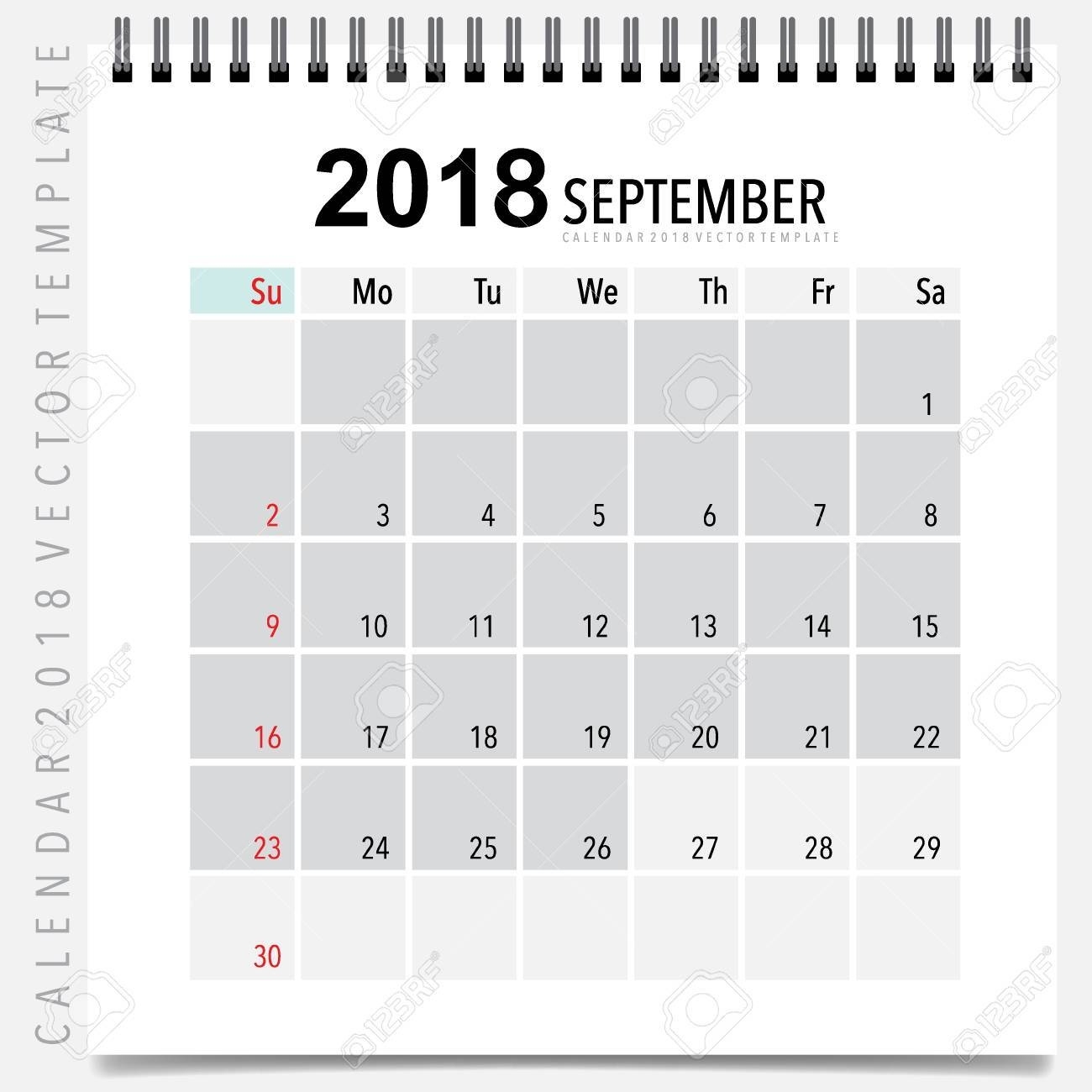 2018 Calendar Planner Vector Design, Monthly Calendar Template Design A Monthly Calendar