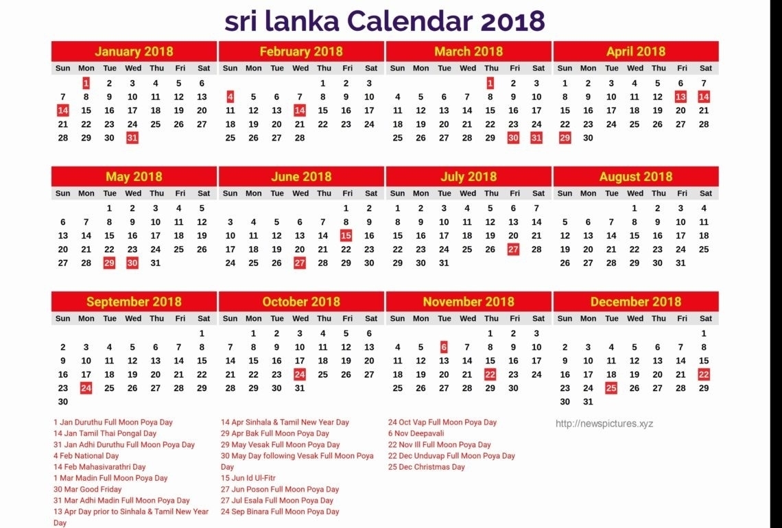 2018 December Calendar Sri Lanka | Calendar Template Printing Sri Calendar Printing Sri Lanka