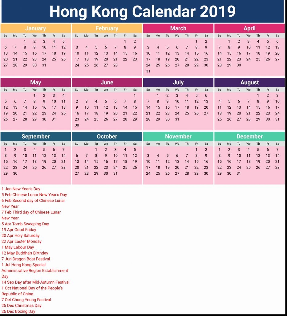 2019 Calendar Hong Kong Hong Kong 2018 2019 Holiday Calendar 2020 Calendar Hong Kong