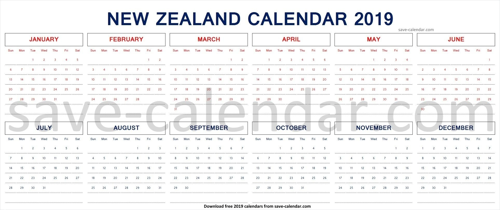 2019 Calendar Nz With Public Holidays | Nz Calendar 2019 | Calendar Google Calendar Nz School Holidays