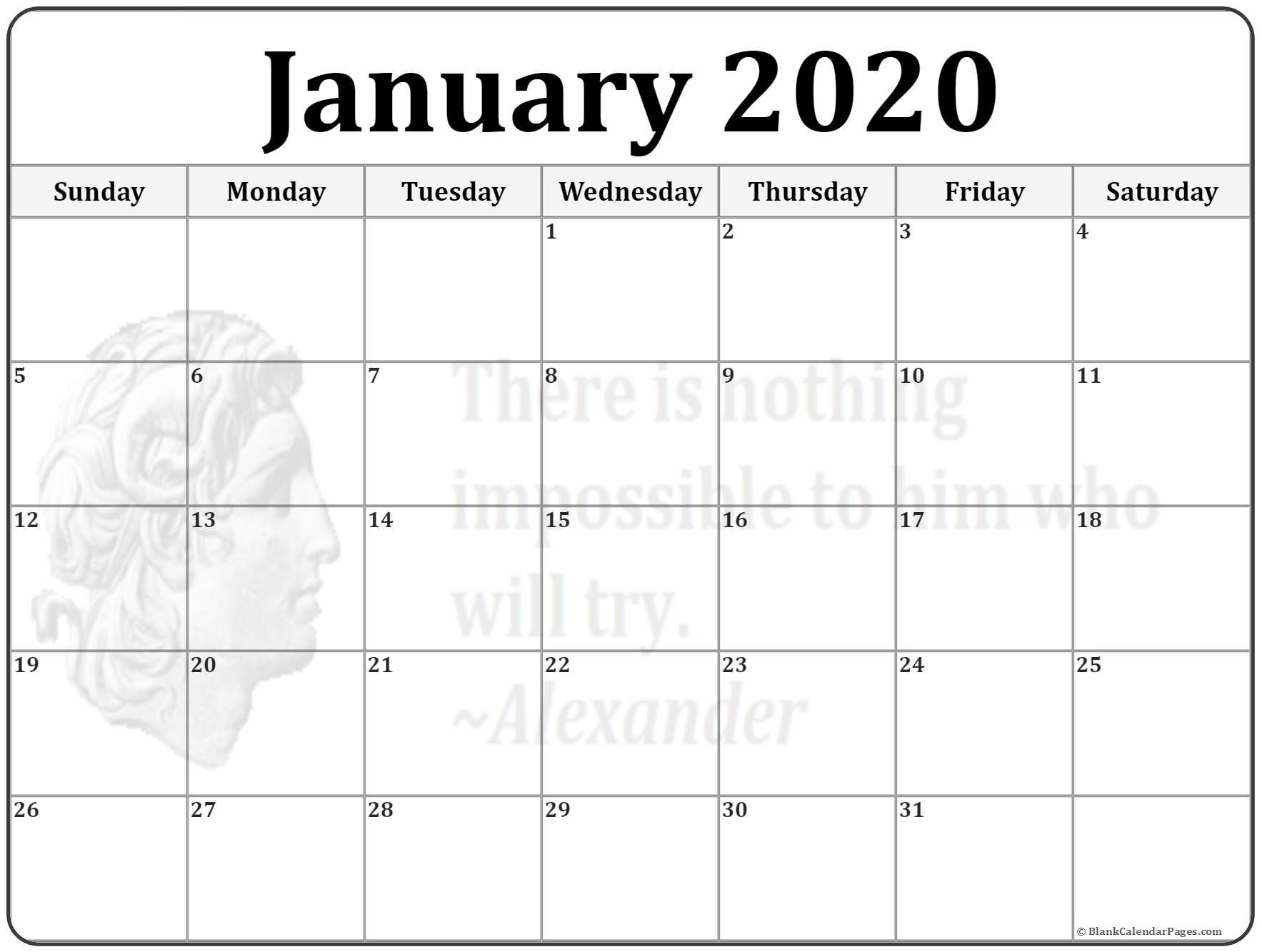 2020 Jan Calendar Printable January 2020 Calendar | Monthly Yearly Perky 2020 January Calendar Printable