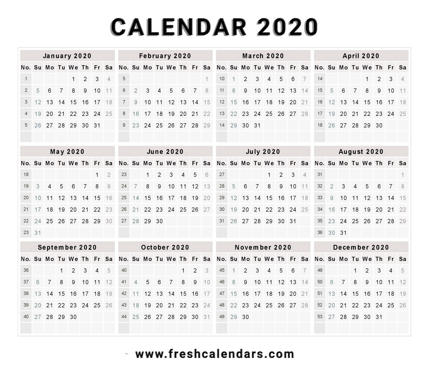 2020 Printable Calendar One Page 20 Printable 2020 Calendar Dashing 2020 Calendar 1 Page