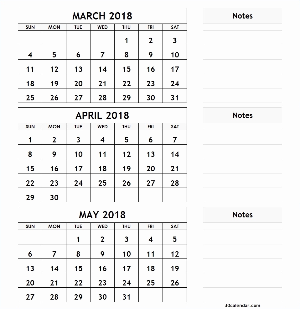 3 Months Calendar March To May 2019 | Printable | November 2018 Calendar 3 Month Free Printable Calendar
