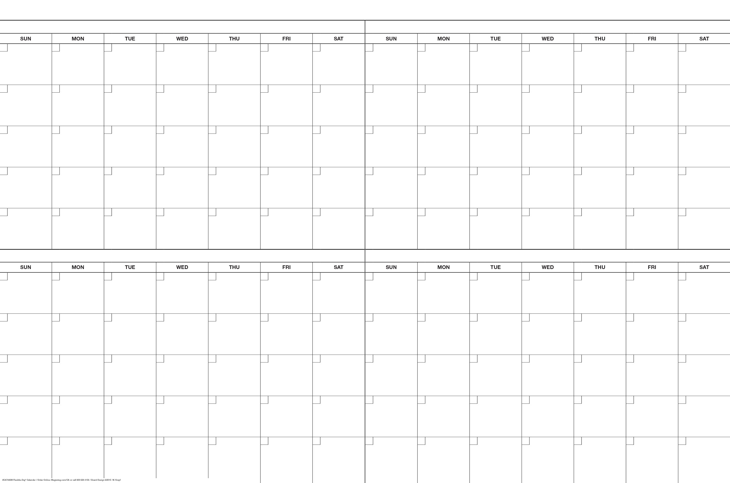 4&#039; X 6&#039; 4 Month Magnetic Dry-Erase Calendar/date Sets #ca7446X Dry Erase Calendar 4 Month