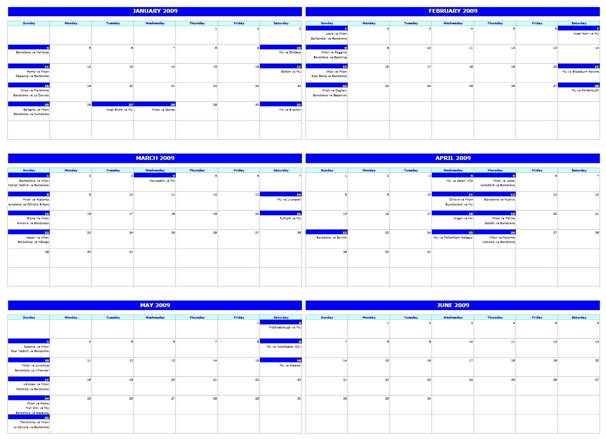 6 Month Calendars - Seroton.ponderresearch.co 4 Month Calendar Template Excel