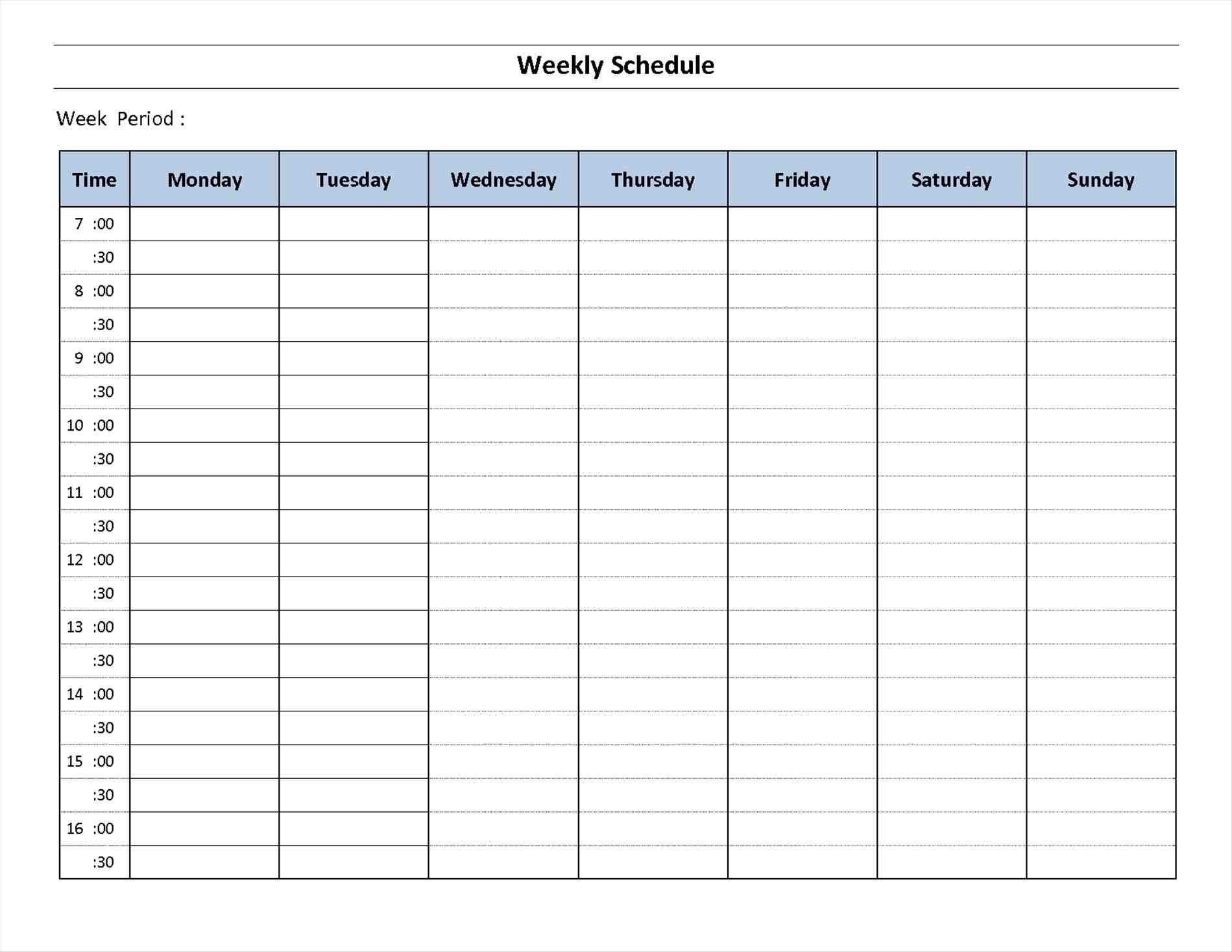 7 Day A Week Calendar Template | Template Calendar Printable 7 Day Extraordinary 7 Day Blank Calendar Template