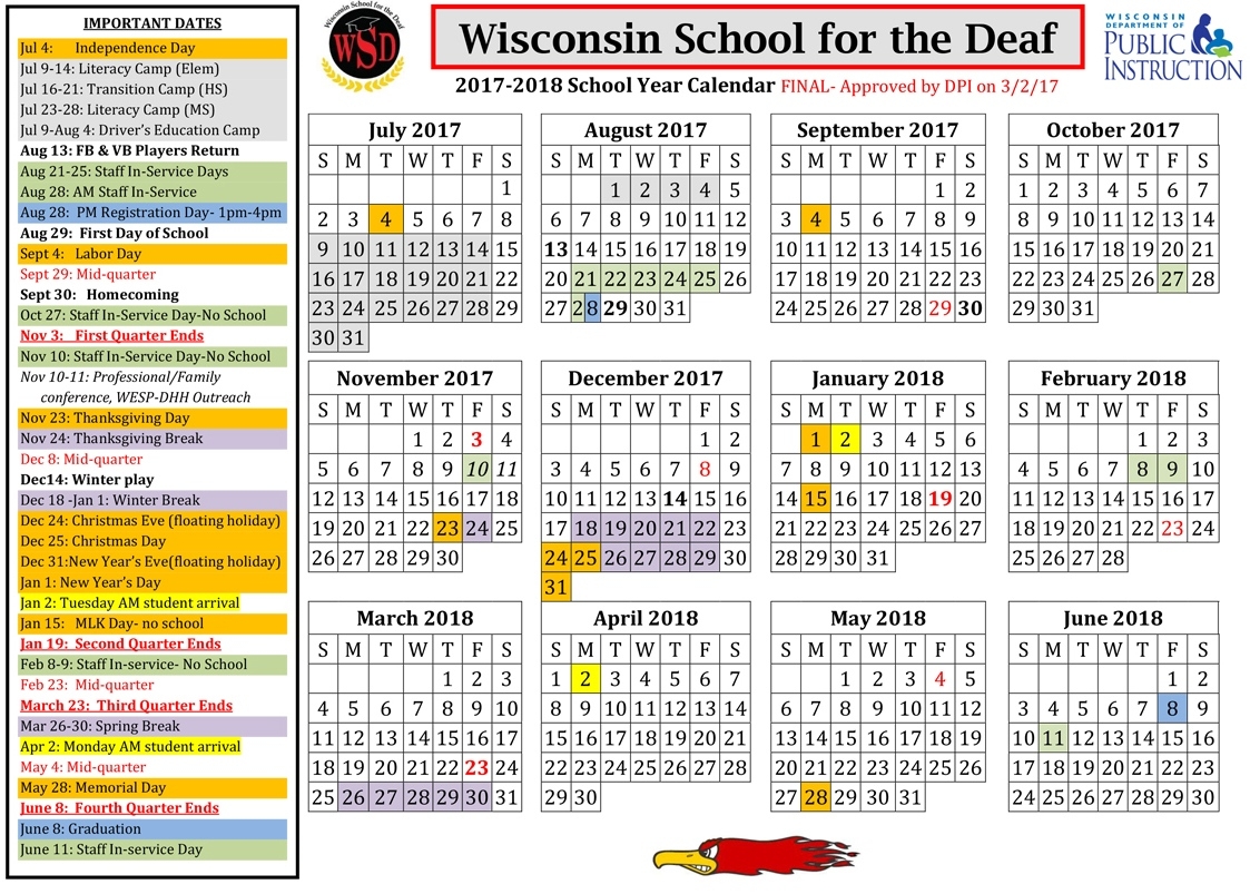 Academics: Academic Calendar School Calendar Madison Wi