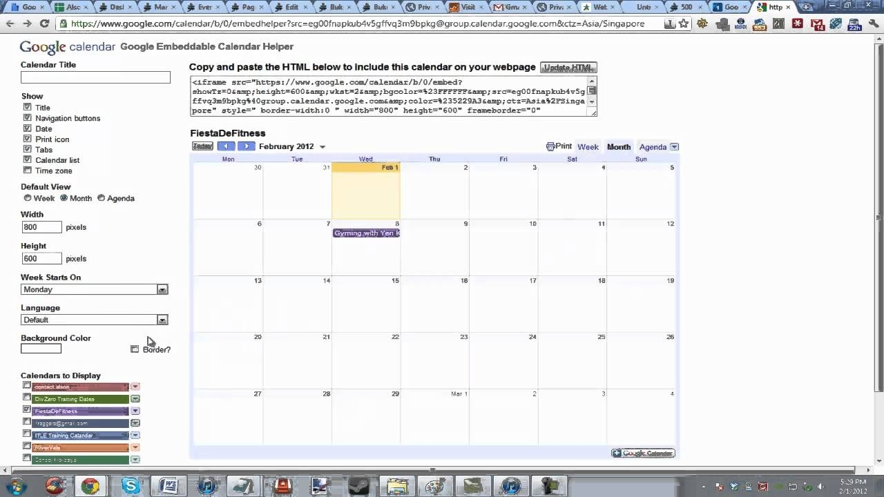 Adding A Google Calendar Widget Html To Your Website.mp4 - Youtube Calendar Month View Html