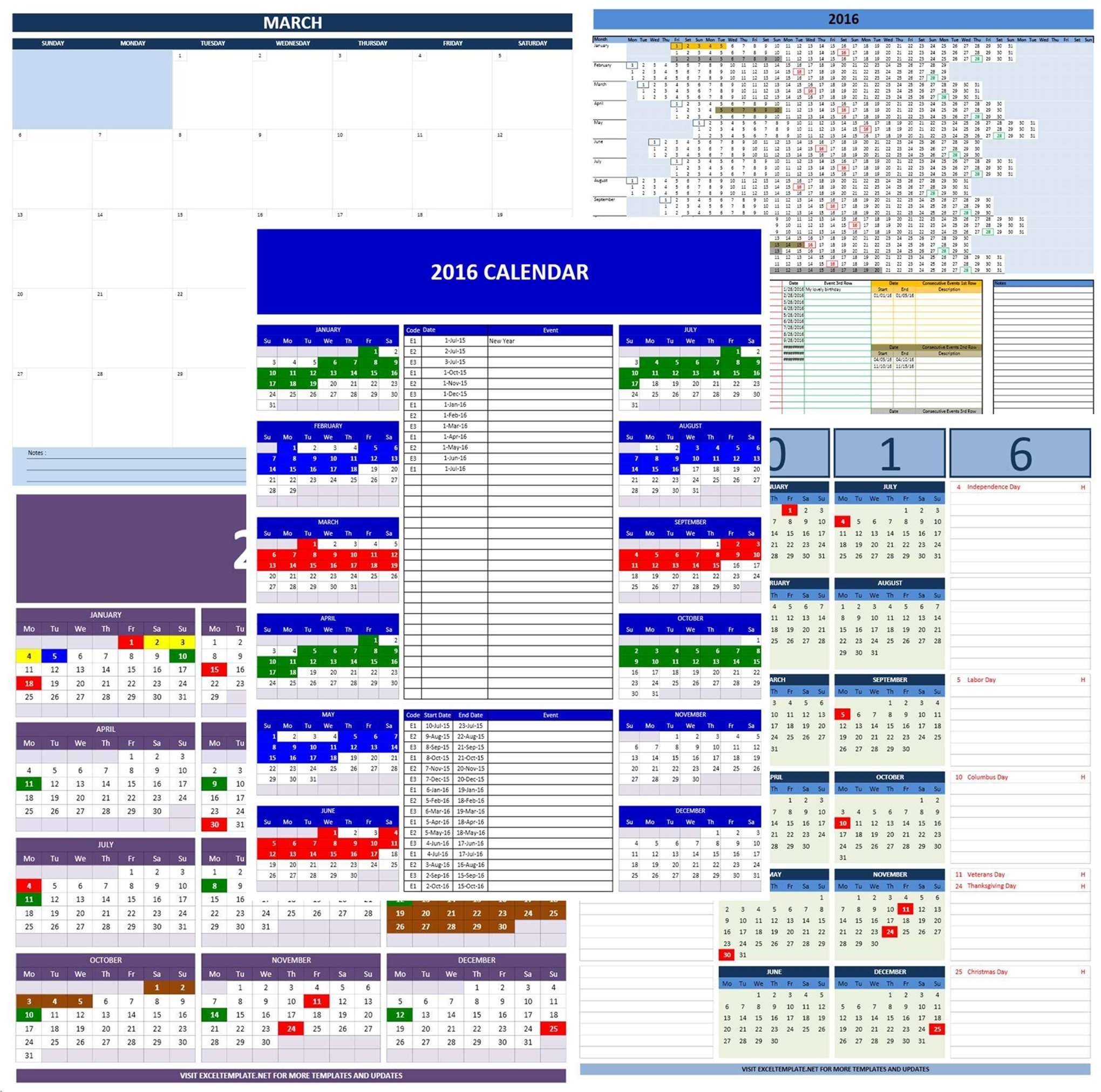 Attendance Calendar | Excel Templates Calendar Template 1 Year