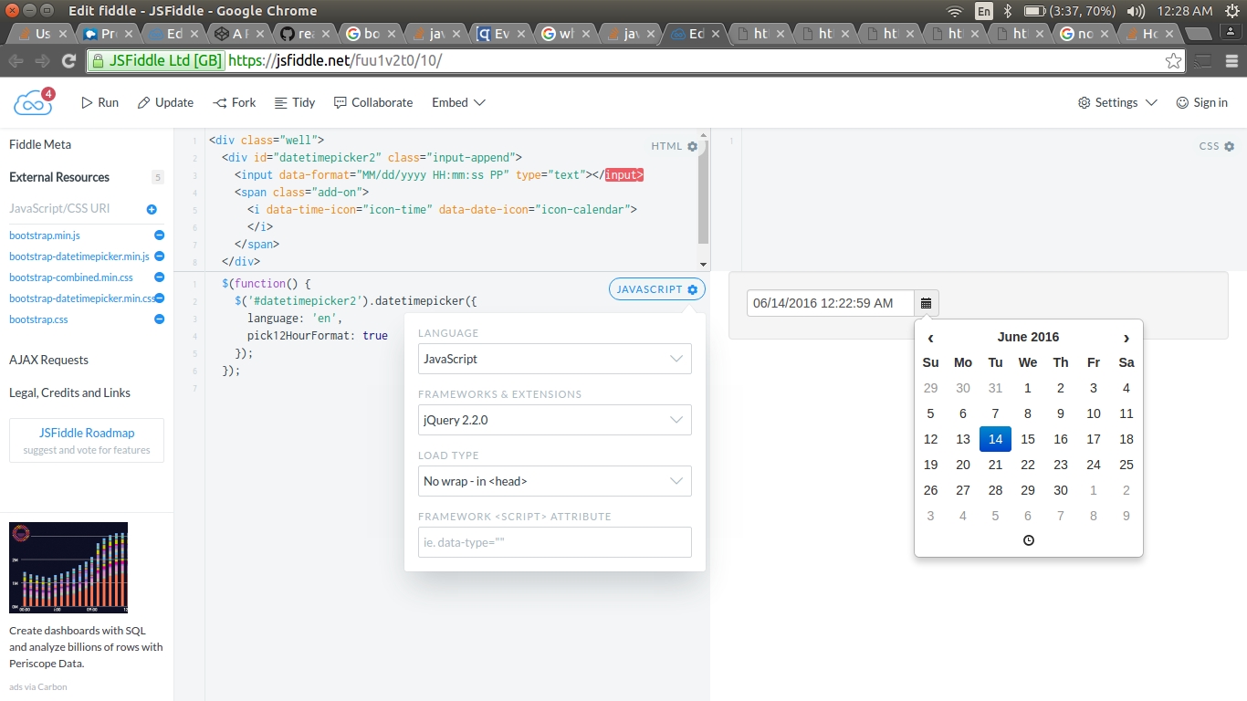 Bootstrap Date &amp; Time Picker Not Working Locally - Stack Overflow Calendar Icon Bootstrap 3