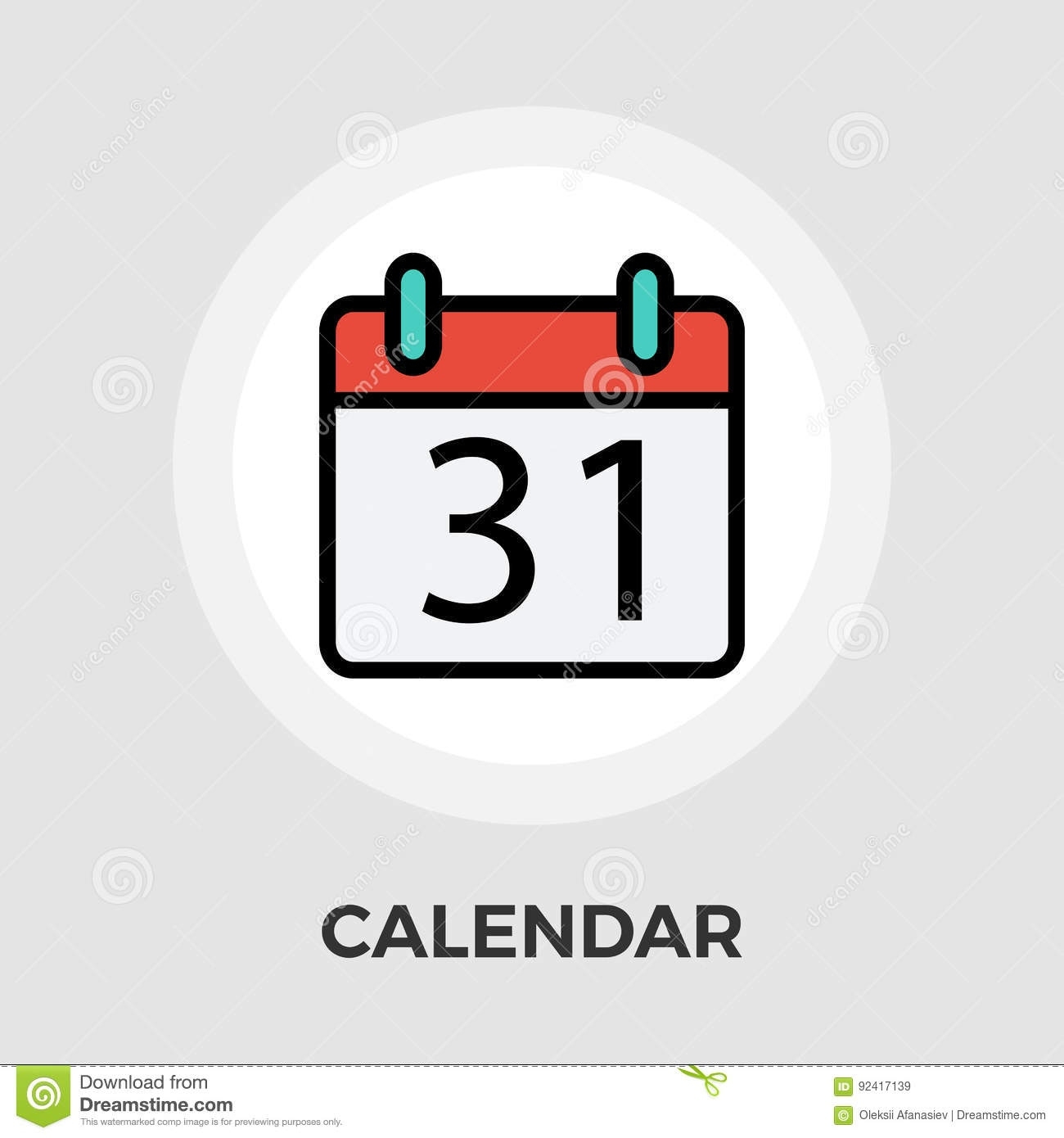 Calendar Flat Icon Stock Vector. Illustration Of Element - 92417139 Download Calendar Icon Jpg
