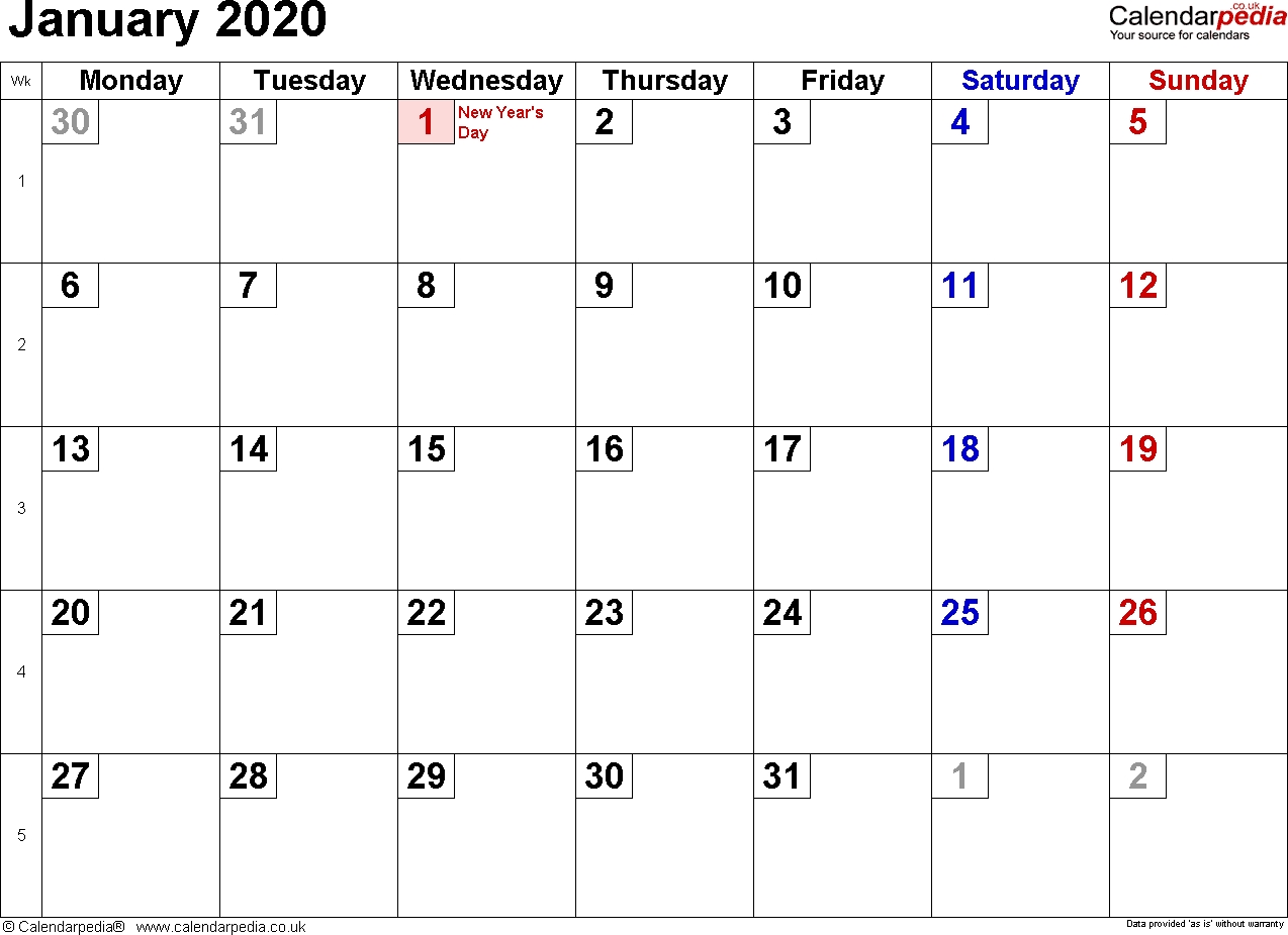 Calendar January 2020 Uk, Bank Holidays, Excel/pdf/word Templates Exceptional January 2020 Calendar With Holidays