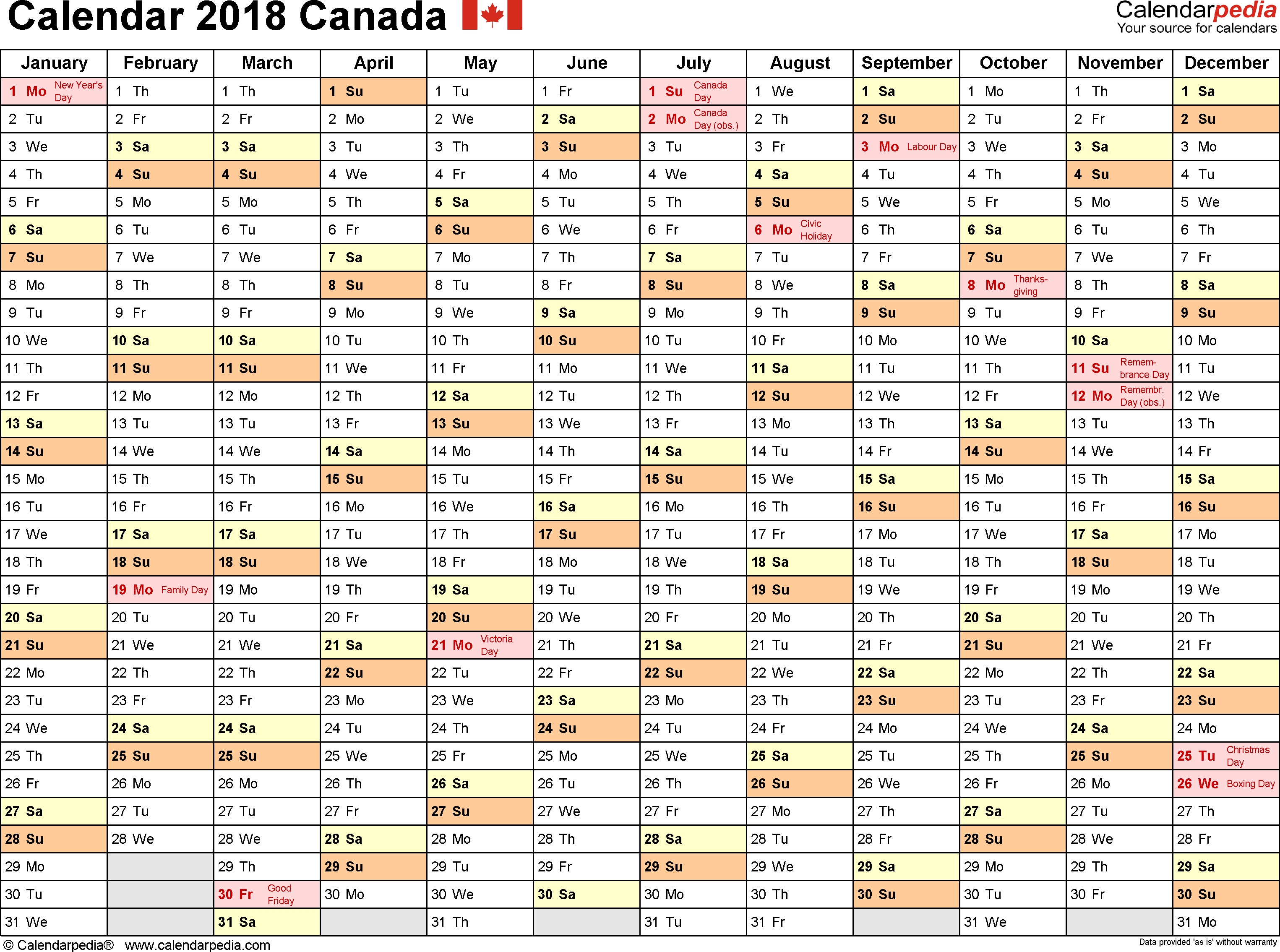 Canada Calendar 2018 - Free Word Calendar Templates U Of Alberta Calendar Holidays