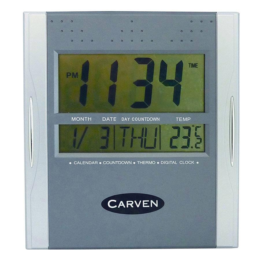Carven Digital Wall Clock Square - Cloc5010 | Cos - Complete Office Calendar Countdown Thermo Digital Clock