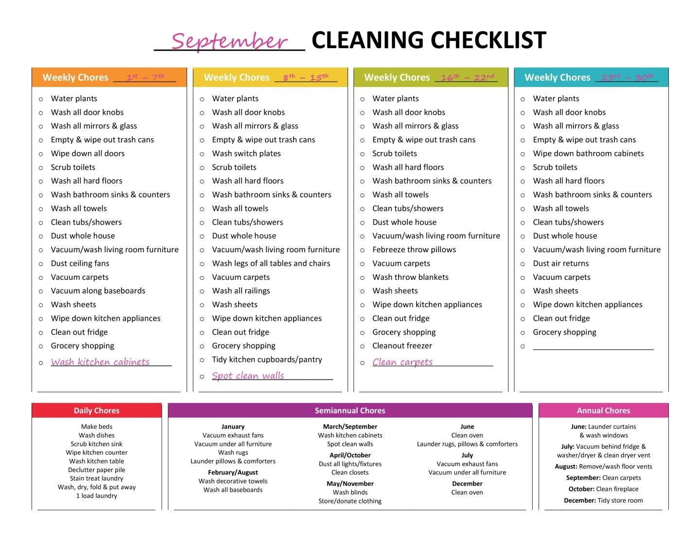 Complete Housekeeping Printable Set! | Getting Organized | Pinterest Monthly Calendar Household Chores