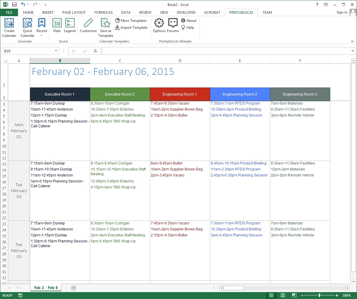 Customize And Print Calendar Templates In Excel And Word 8 Day Calendar Template