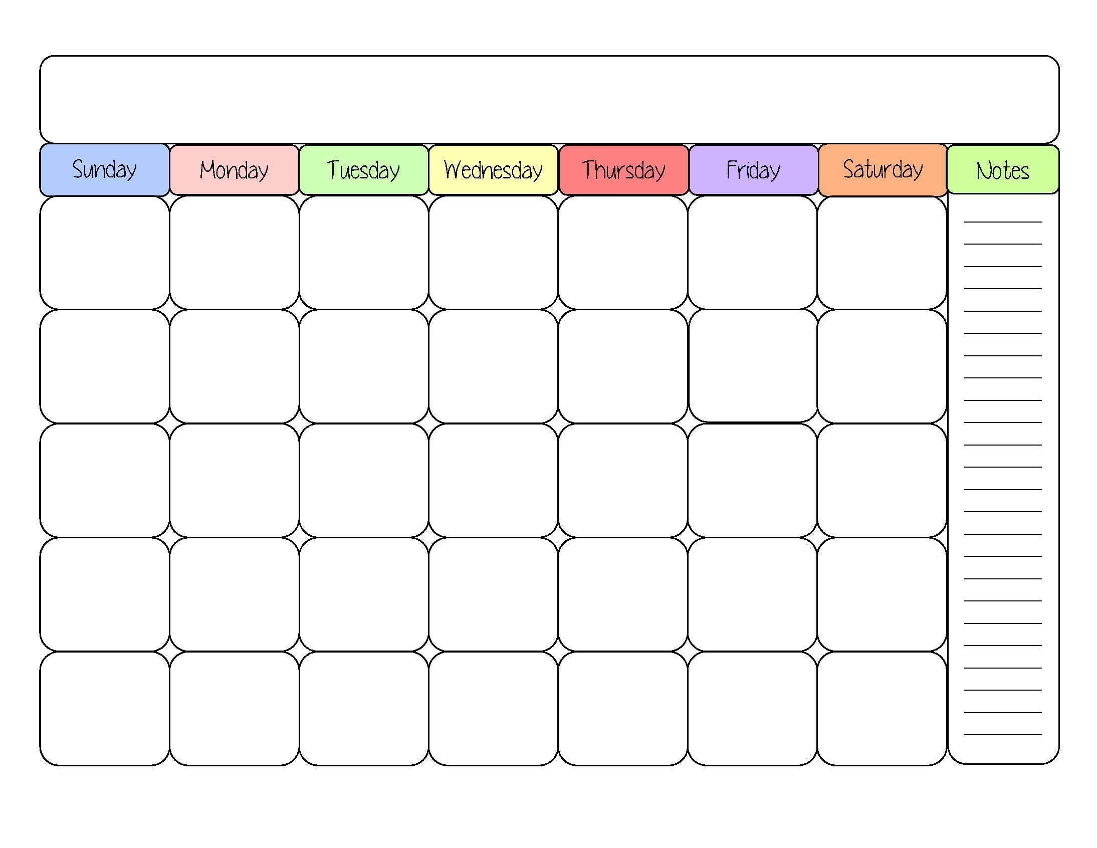 Cute-Blank-Calendar-Templates | Sight Word | Printable Calendar Blank Calendar Template Cute