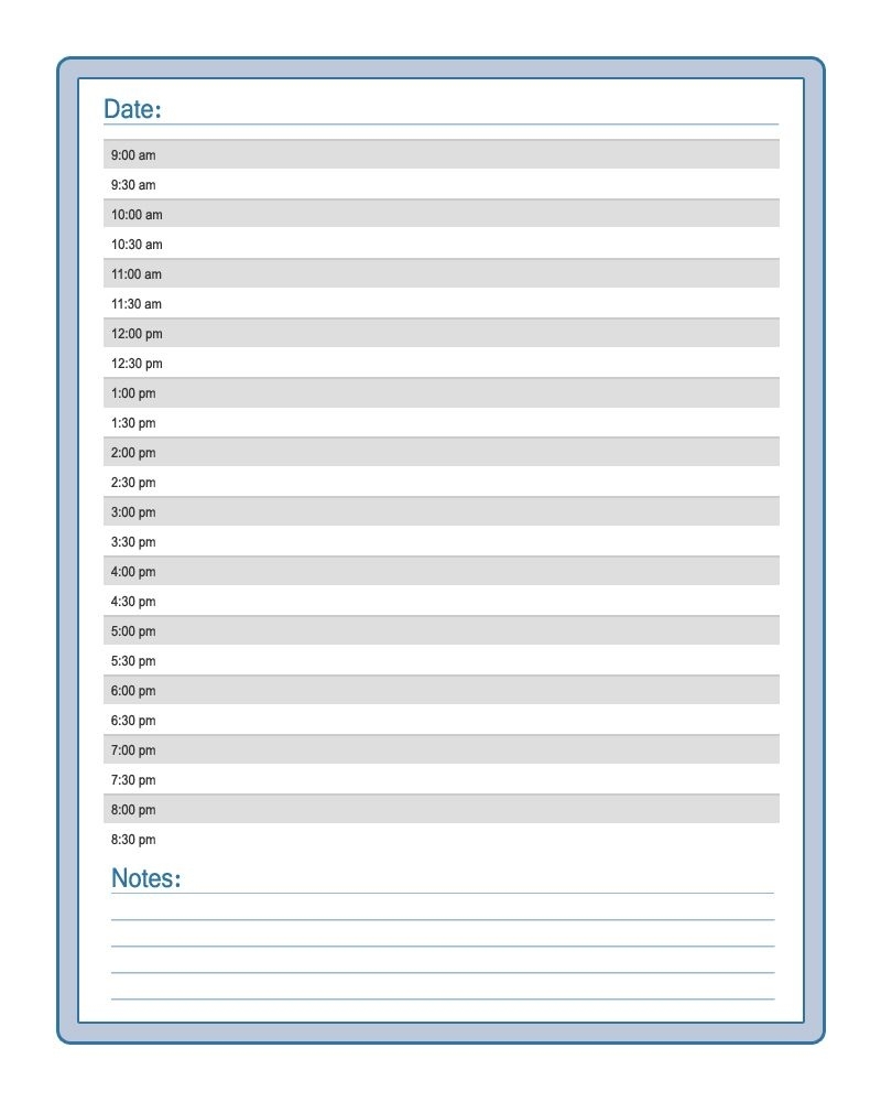 Daily Calendar Template | Calendar Templates | Templates | Daily 1 Day Calendar Template