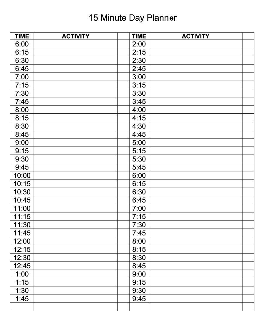 Daily Calendar Template Editable Planner | Printable Templates 1 Day Calendar Template