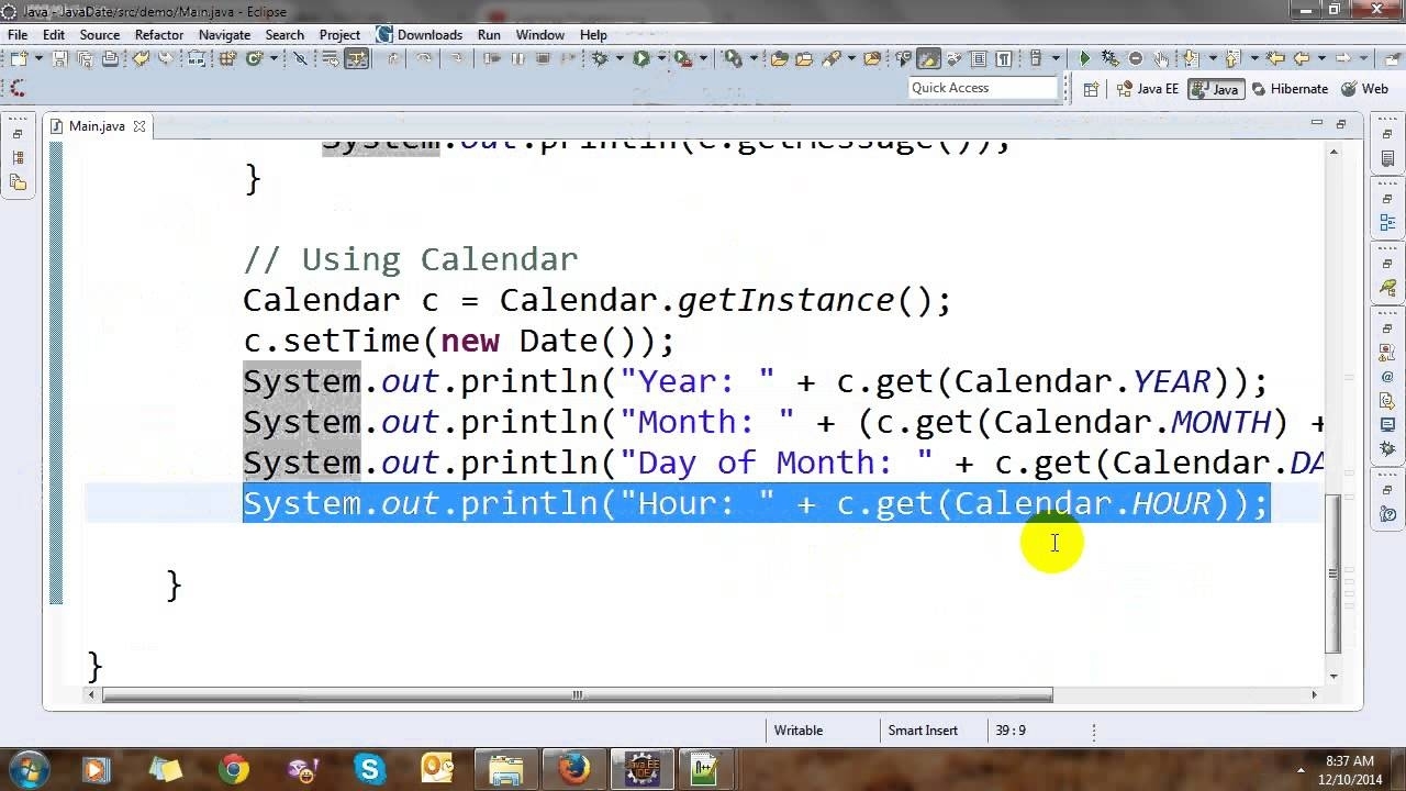 Date, Calendar And Time In Java - Youtube Calendar Month Program In Java