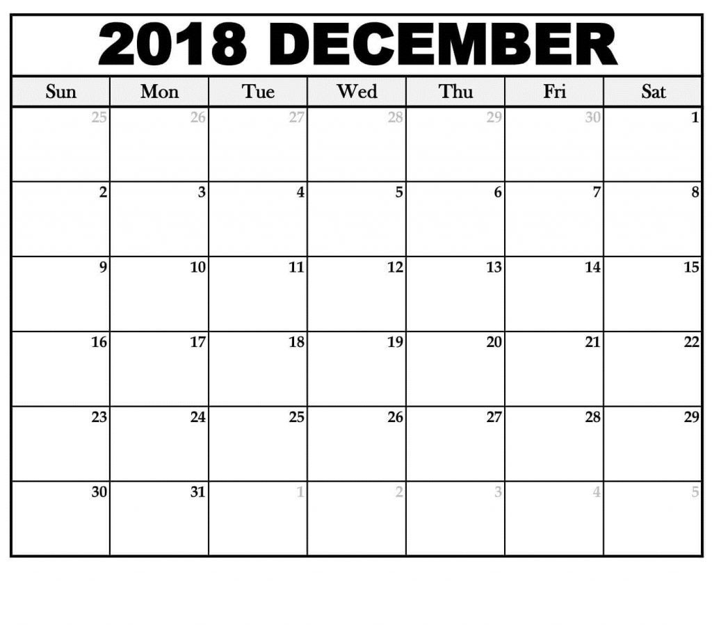Dec 2018 Online Calendar To Print | December 2018 Calendar Calendar Printing Online Free