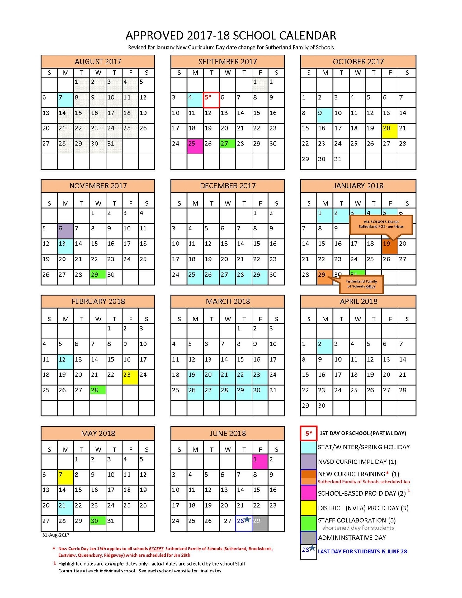 District Calendar - North Vancouver School District Incredible Unit 7 School Calendar