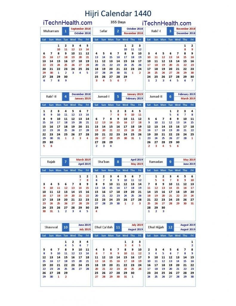 Download Calendar 2019 And Islamic Calendar 2019 / 1440 Islamic Desi Month Calendar Urdu