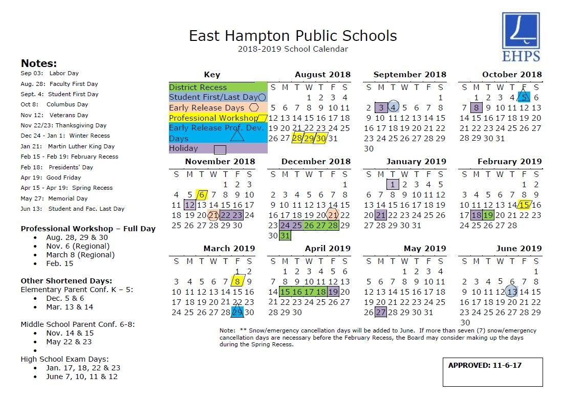 East Hampton Schools Dashing Ny City School Calendar