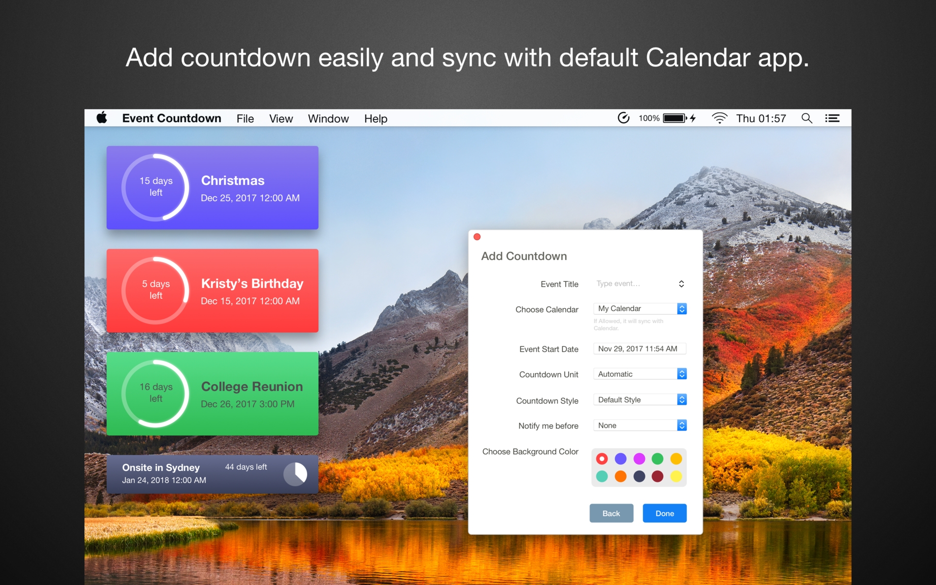 Event Countdown On The Mac App Store Countdown Calendar In Store
