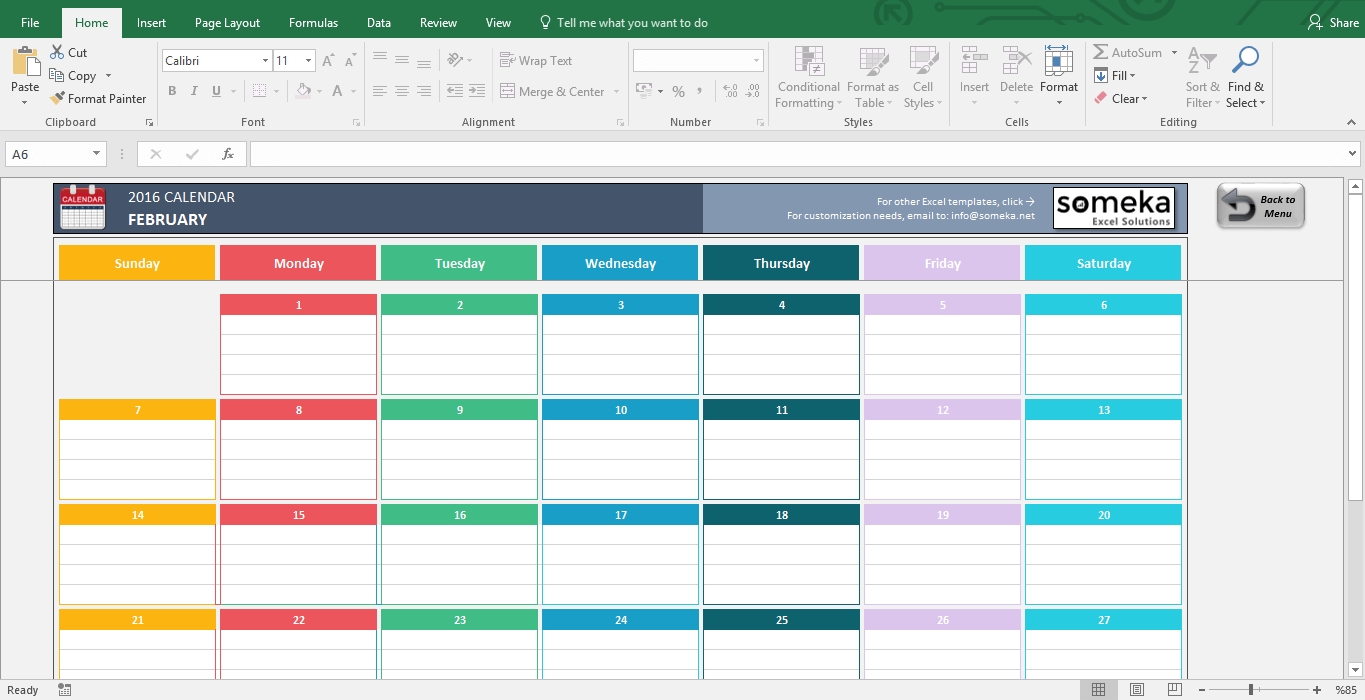 Excel Calendar Templates - Download Free Printable Excel Template Free Calendar Editable Template