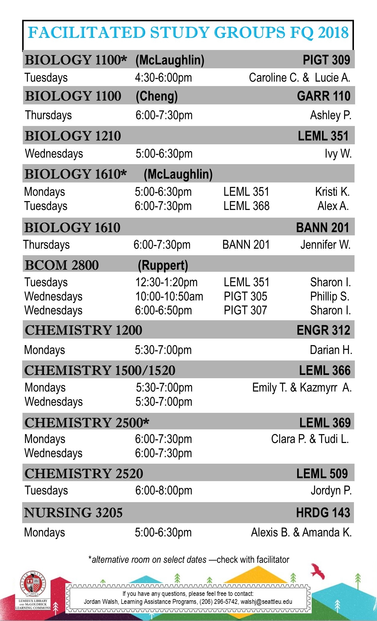 Facilitated Study Groups - Group Study - Learning Assistance Seattle U School Calendar