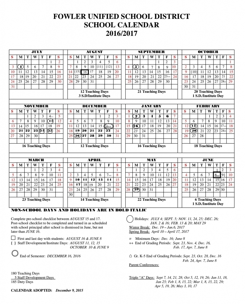 Fort Zumwalt School District 2016 2017 Calendar | Calendar Template 2018 School Calendar Fort Zumwalt