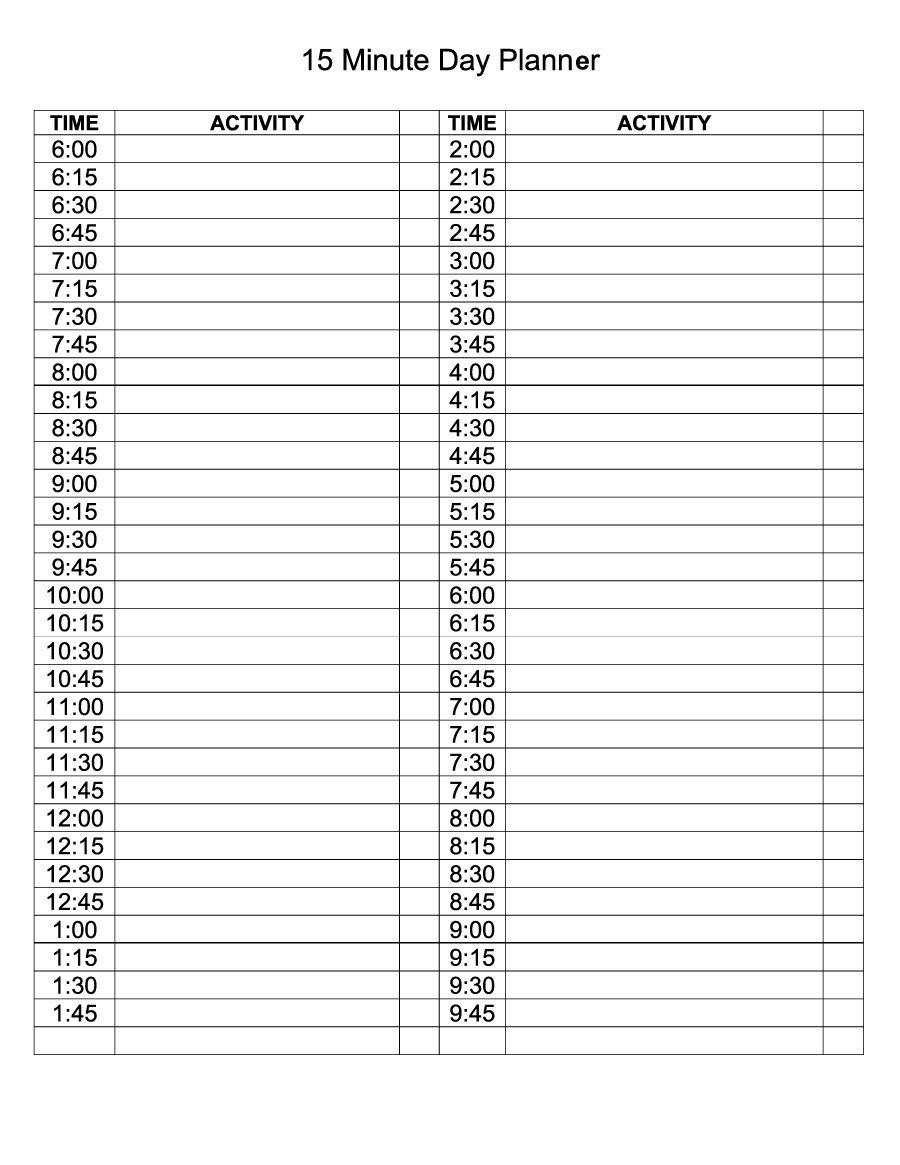 Free Daily Planner Templates Download 4 Day Calendar Template