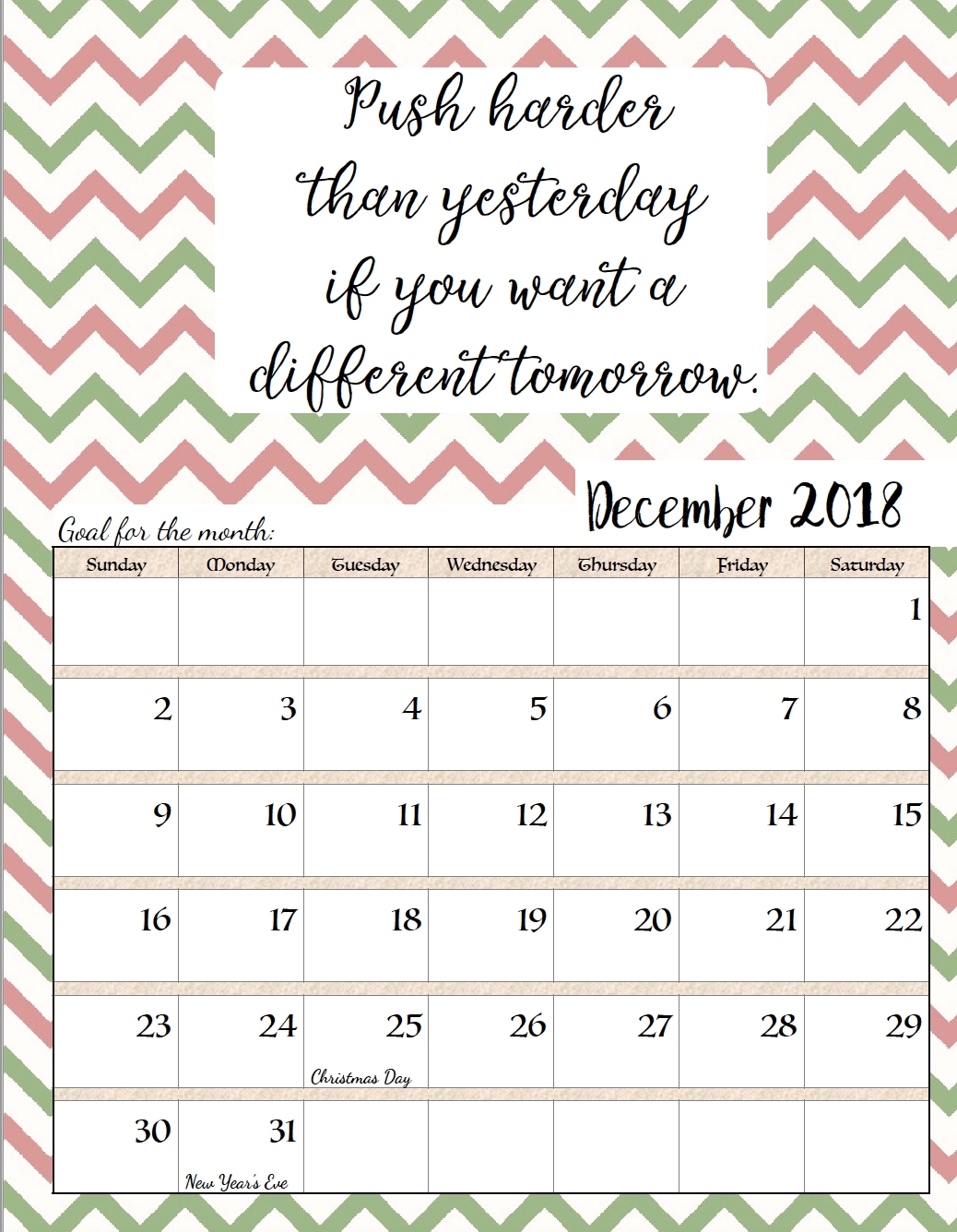 Free Printable 2018 Monthly Motivational Calendars Monthly Motivational Quotes Calendar