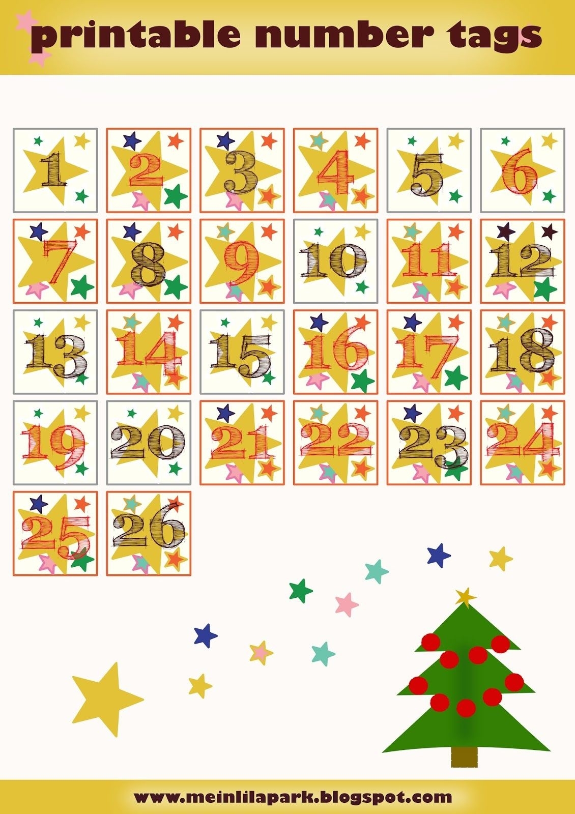 Free Printable Advent Calendar Numbers - Zahlen Für Adventskalender Advent Calendar Countdown Printable