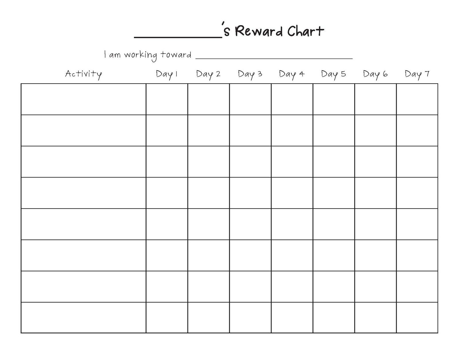 Monthly Calendar Behavior Chart Printable Blank Calendar Template