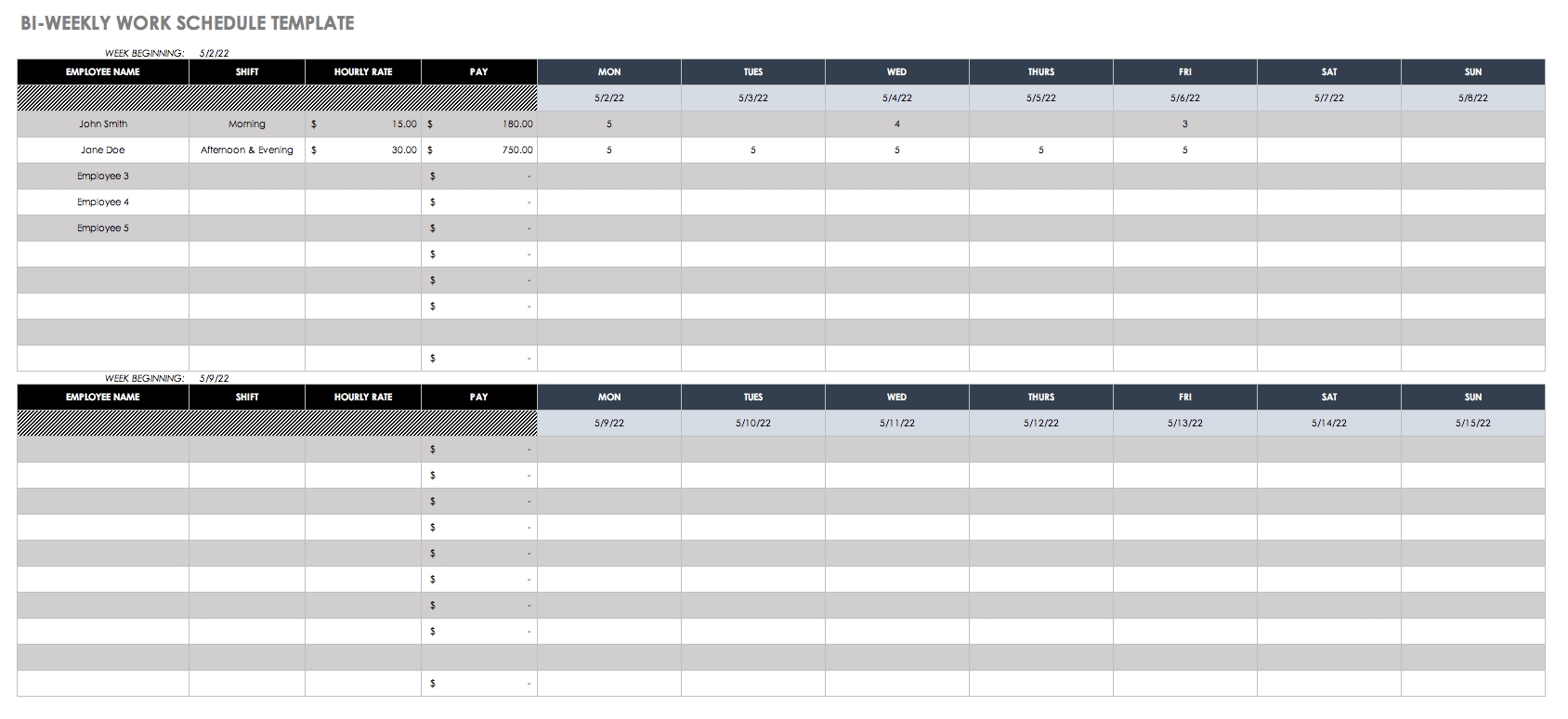 Free Weekly Schedule Templates For Excel - Smartsheet Monthly Calendar Household Chores