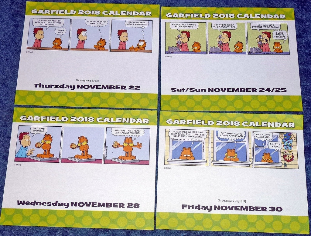 Garfield Desk Calendar Picture November 2018 (2) | David Valenzuela Calendar Printing In Valenzuela