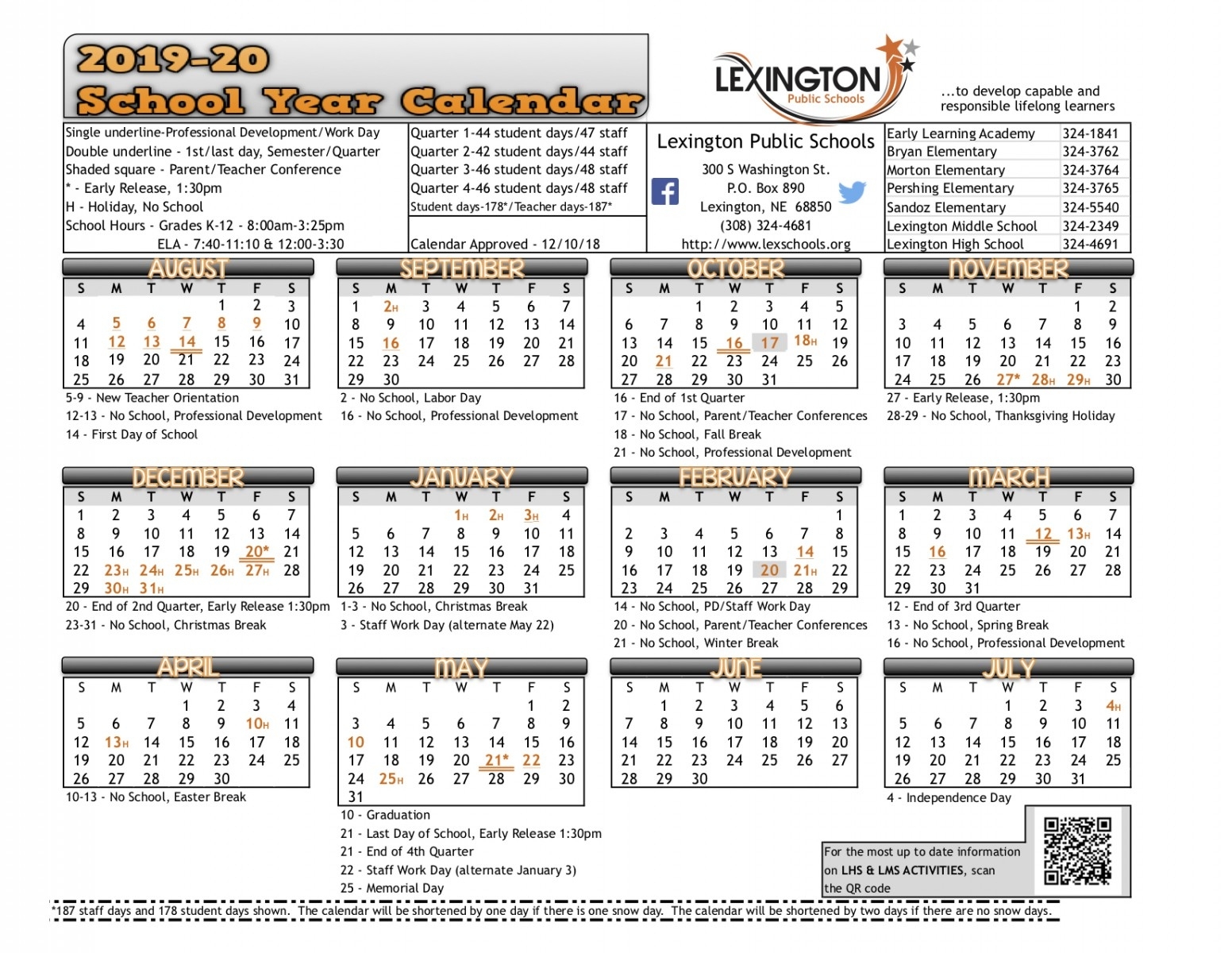 Homepage - Lexington Public Schools Impressive School Calendar Union County Nc