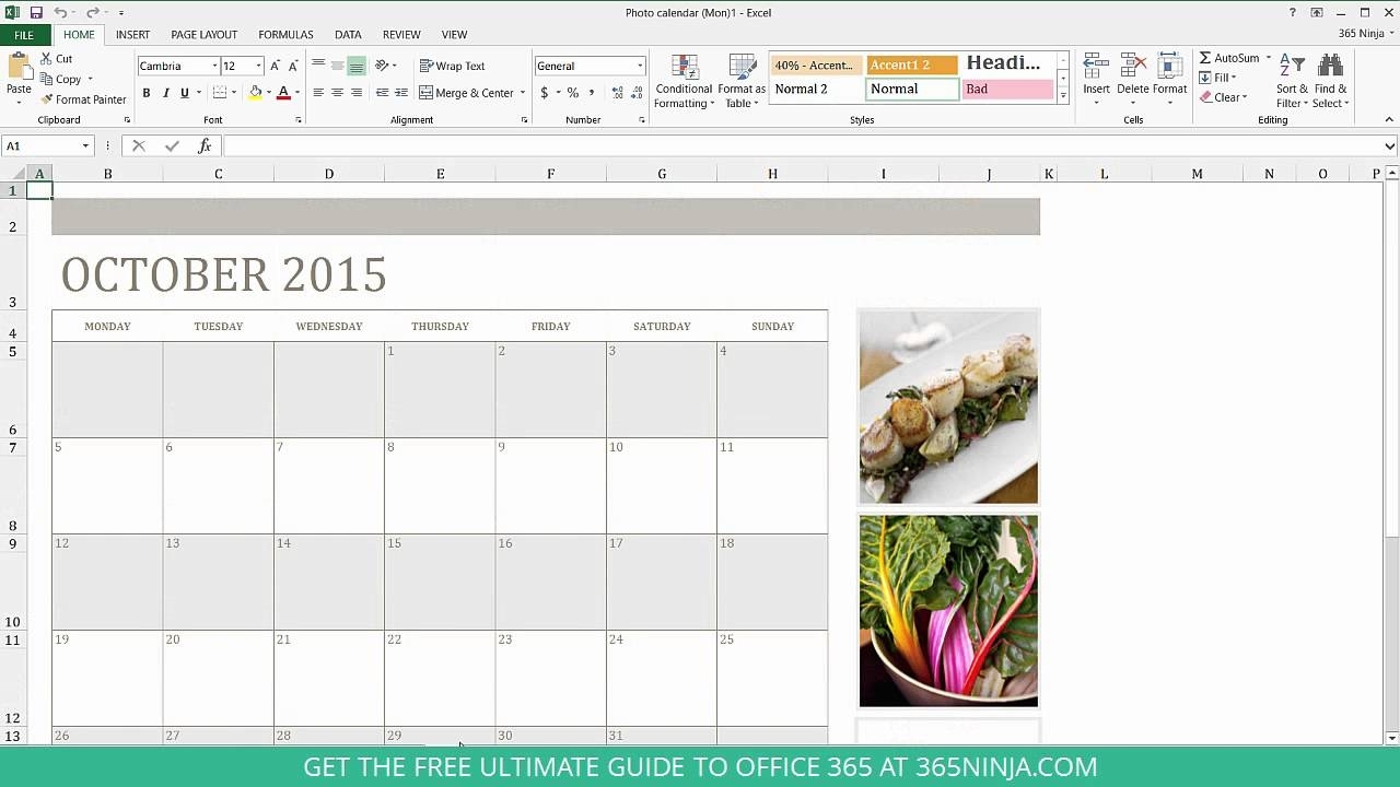 How To Create A Calendar In Excel - Youtube Calendar Month What Does That Mean