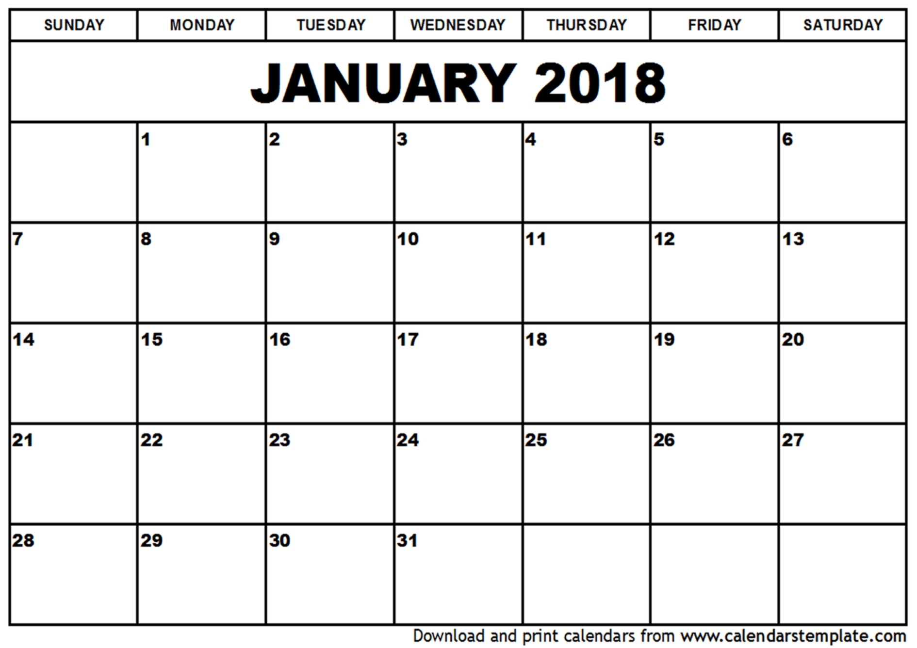 January 2018 Calendar Month - Seroton.ponderresearch.co Calendar Month Of January