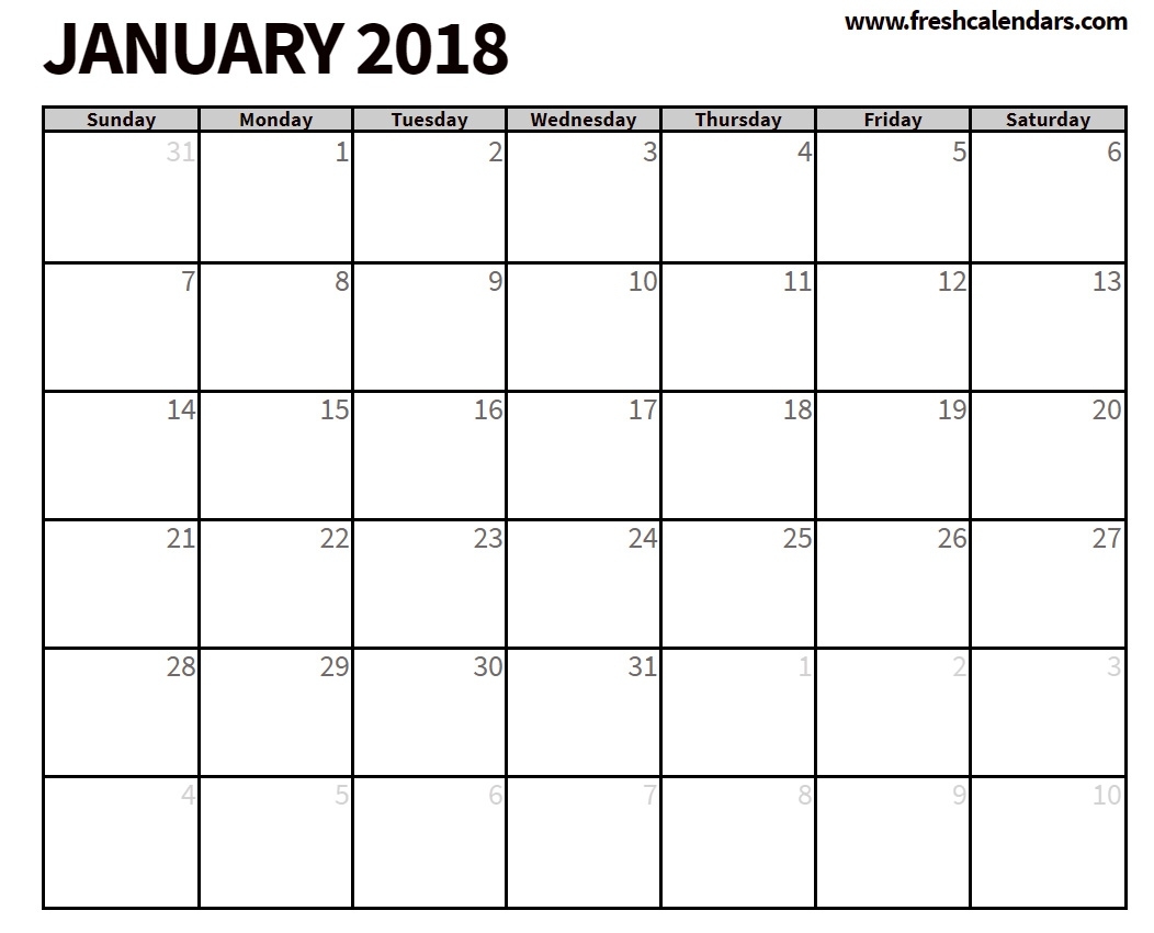 January 2018 Calendar Printable Templates Print 2 Month Calendar Free
